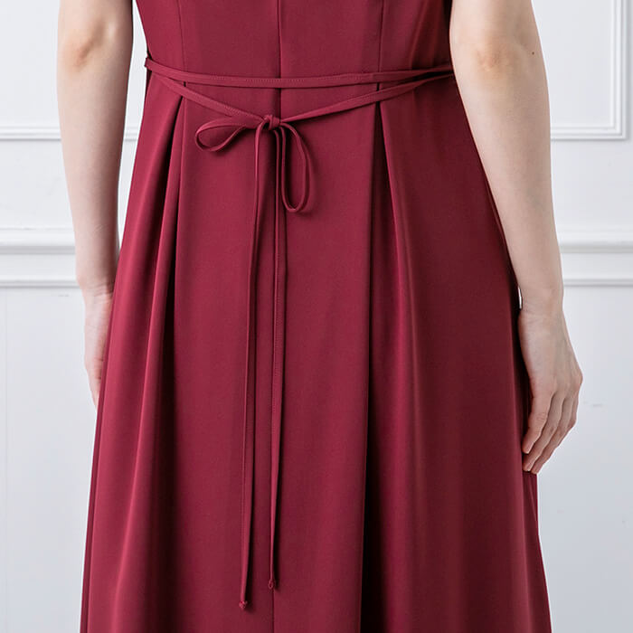 エレガントで美しいケープロングドレス 9号・ワイン｜東京ソワール