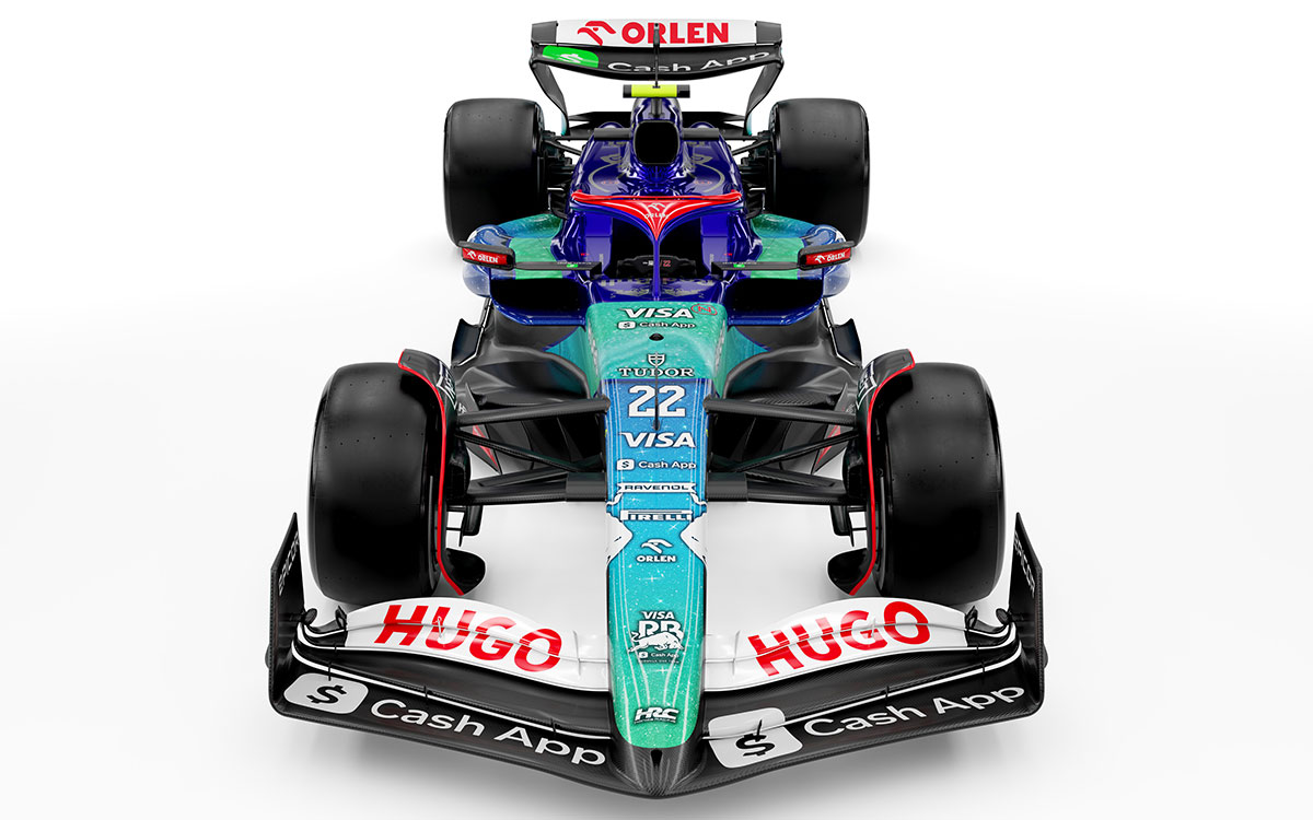 角田裕毅とローソンのVCARB、F1ラスベガスGPで輝く「グリッター」仕様