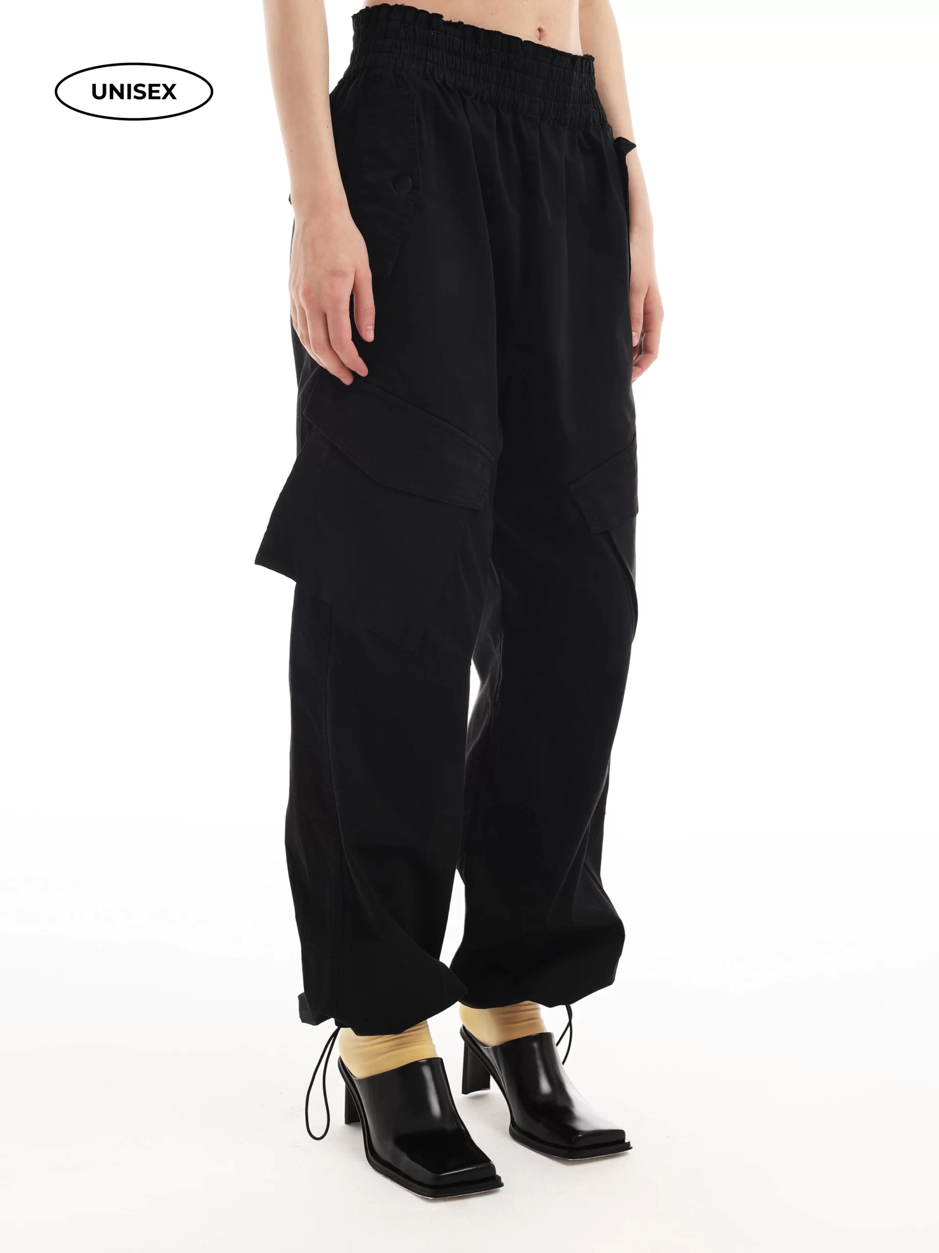 BLACK CARGO PANTS - FXLB NY