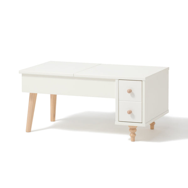 ラーナ ドレッサーテーブル 2 ホワイト×ナチュラル（W801×H735