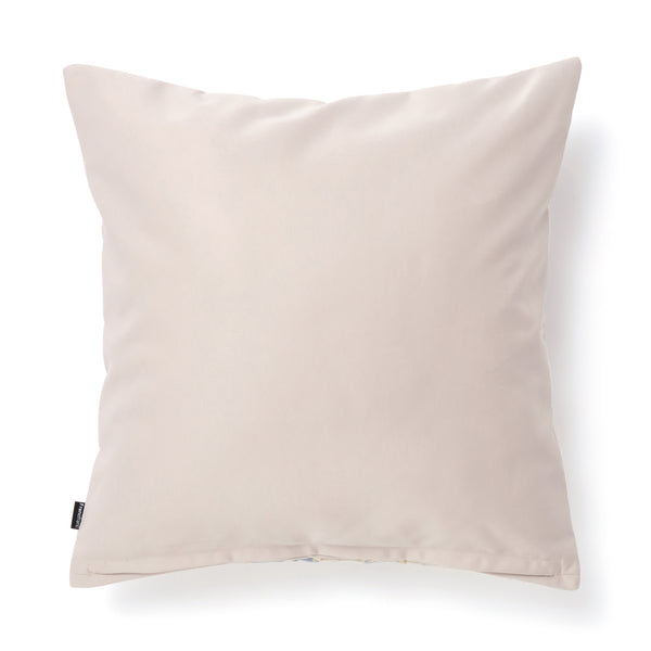 シャイニーフラワー クッションカバー 450×450 ホワイト×ブルー（098