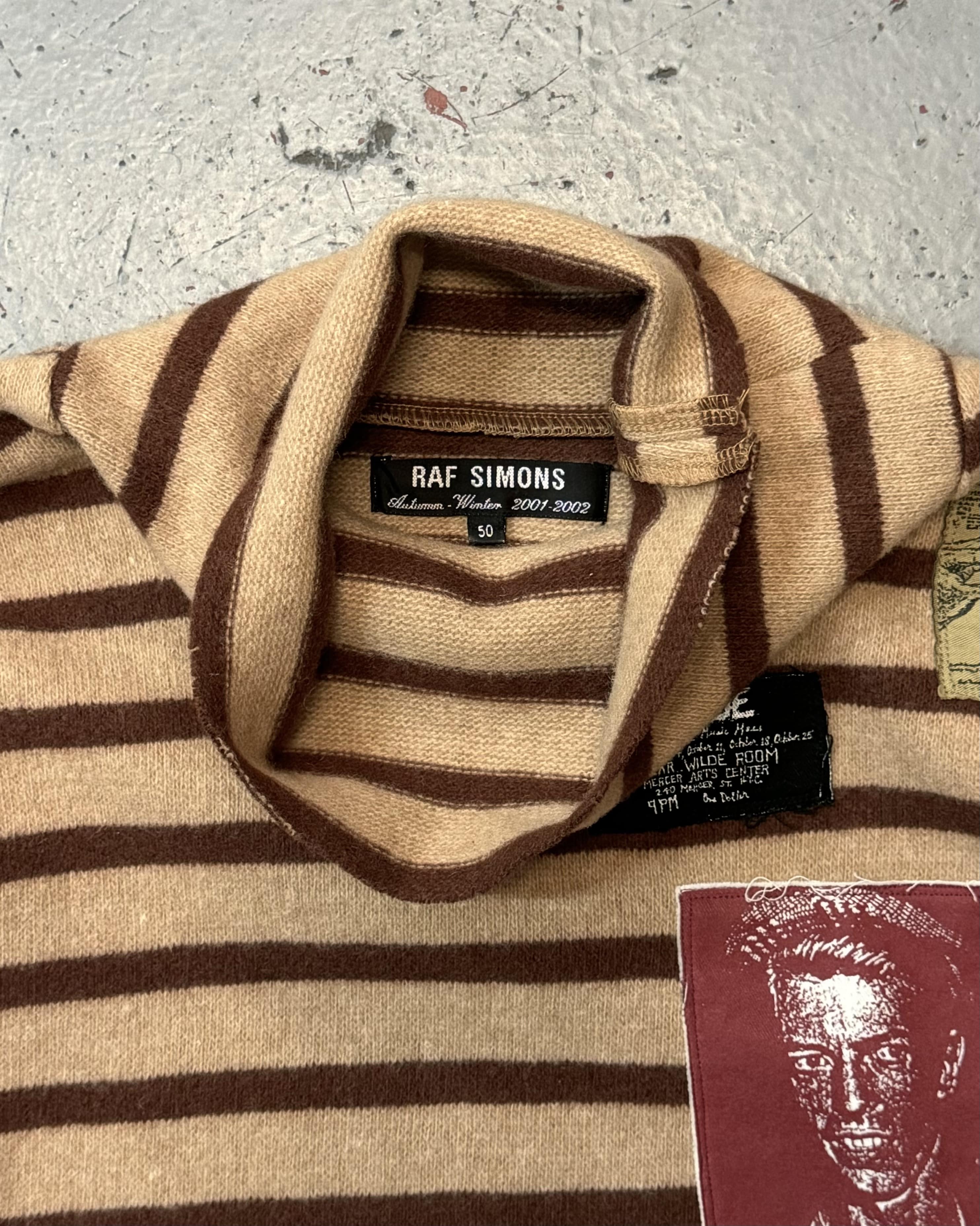 Raf Simons, A/W 2001-02 “Riot Riot Riot” Striped Wool Patch