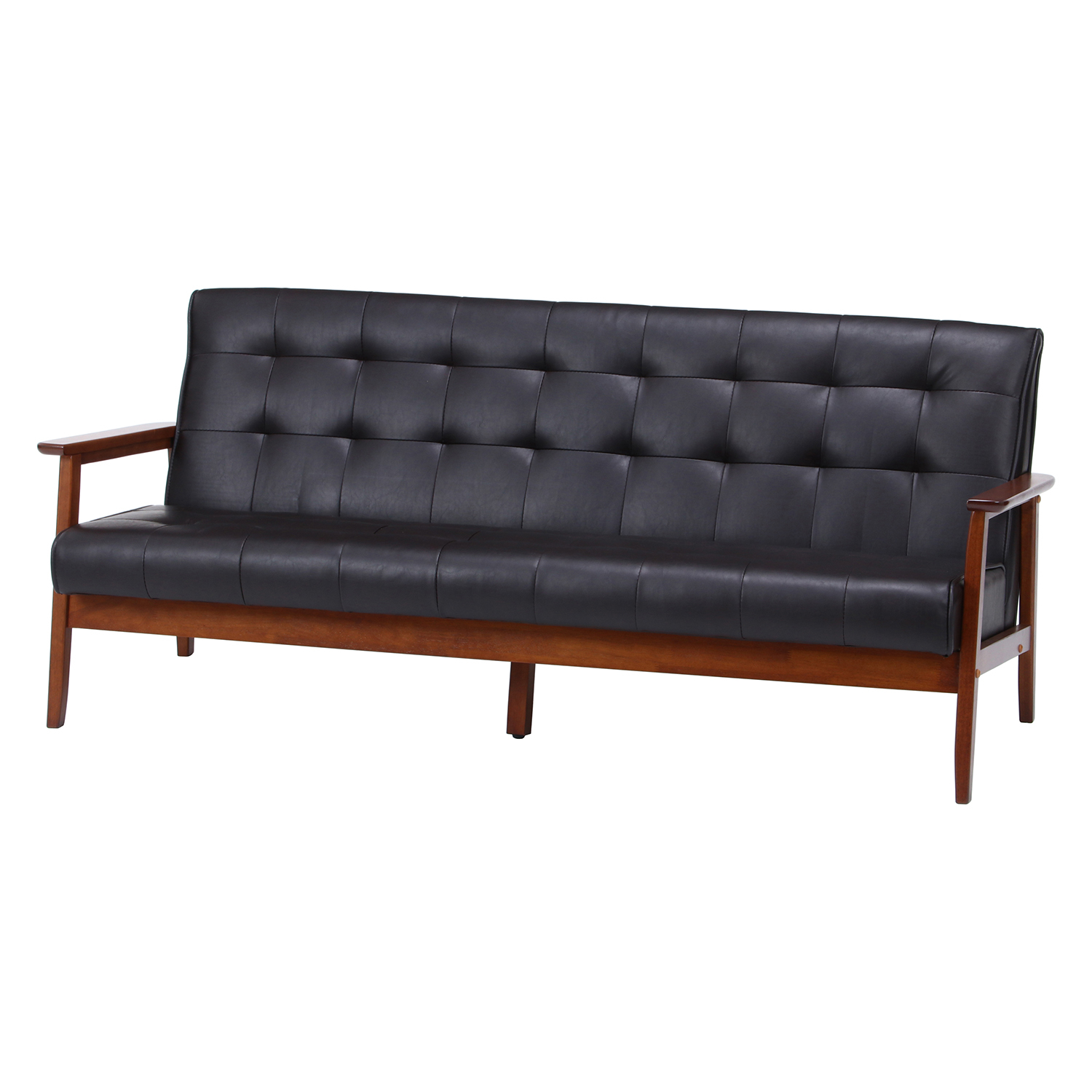 C/D:34207] バイキャストPUソファー フレンズDBR 3P 846