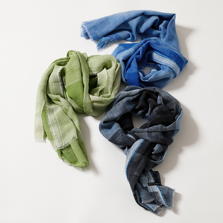 丸枡染色】コットンガーゼストール KASURI/STONE BLOCK | 藤巻百貨店