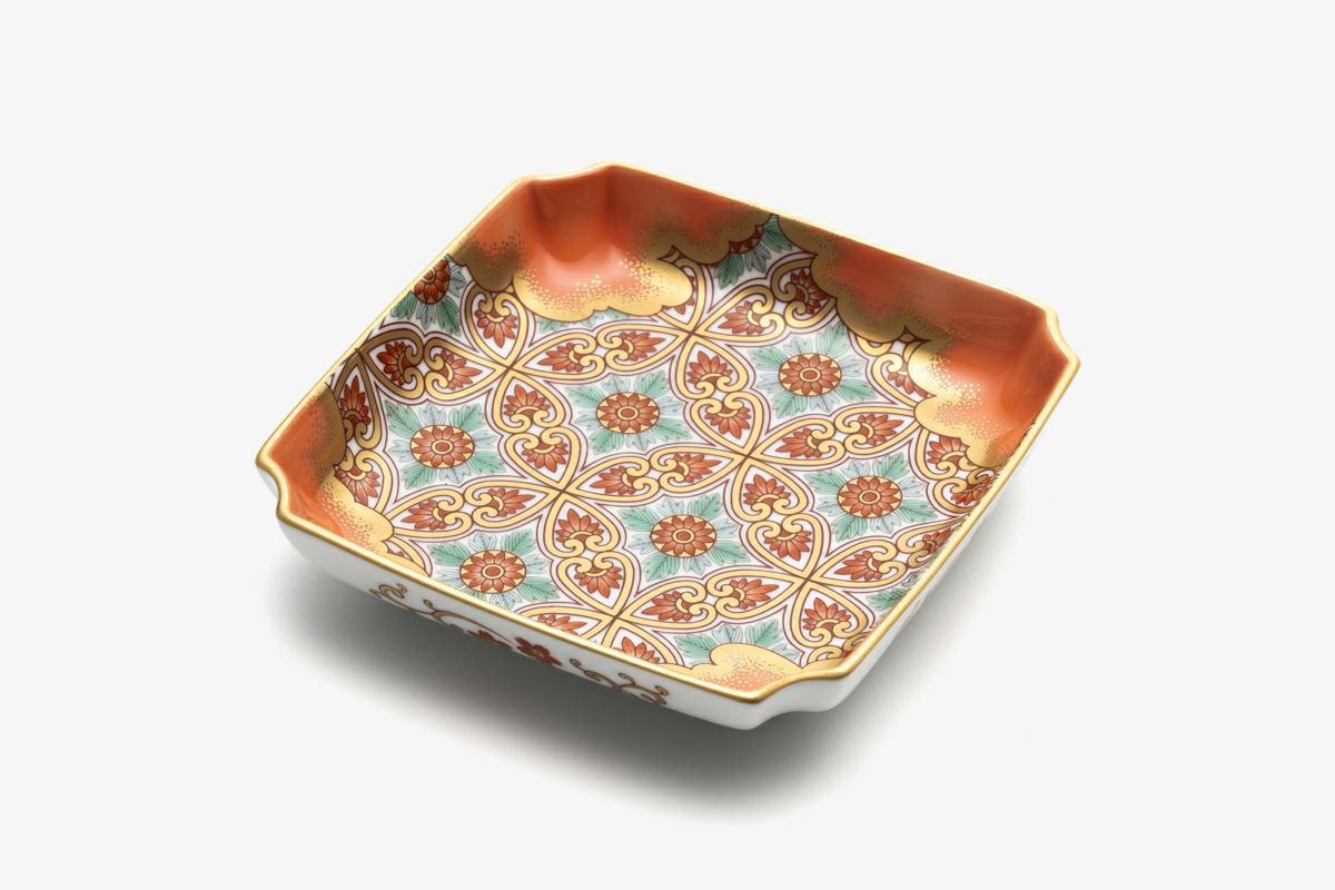 明治初期 金襴手 なます皿 8枚 幅15.7cm 東K7-1216① 明治初期 金襴手