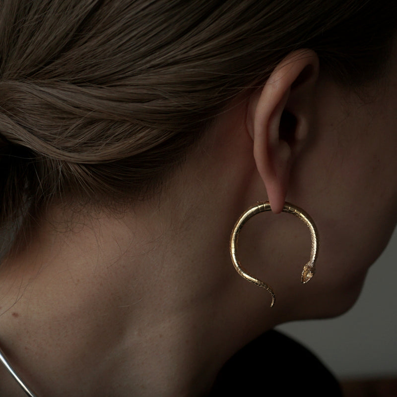 ELCAMI / Japanese rat snake Earring L (EPS-116S/G) – Fuligo