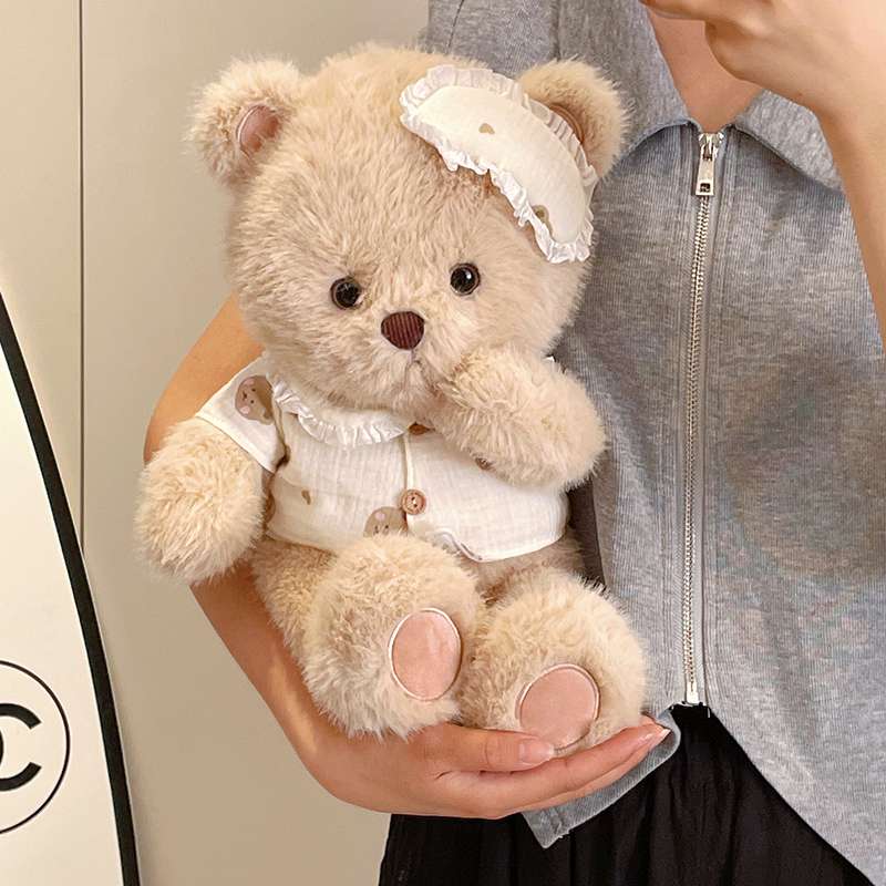 くまぬいぐるみ ふわもこお着替えくまさん くま 茶色(中)|くま