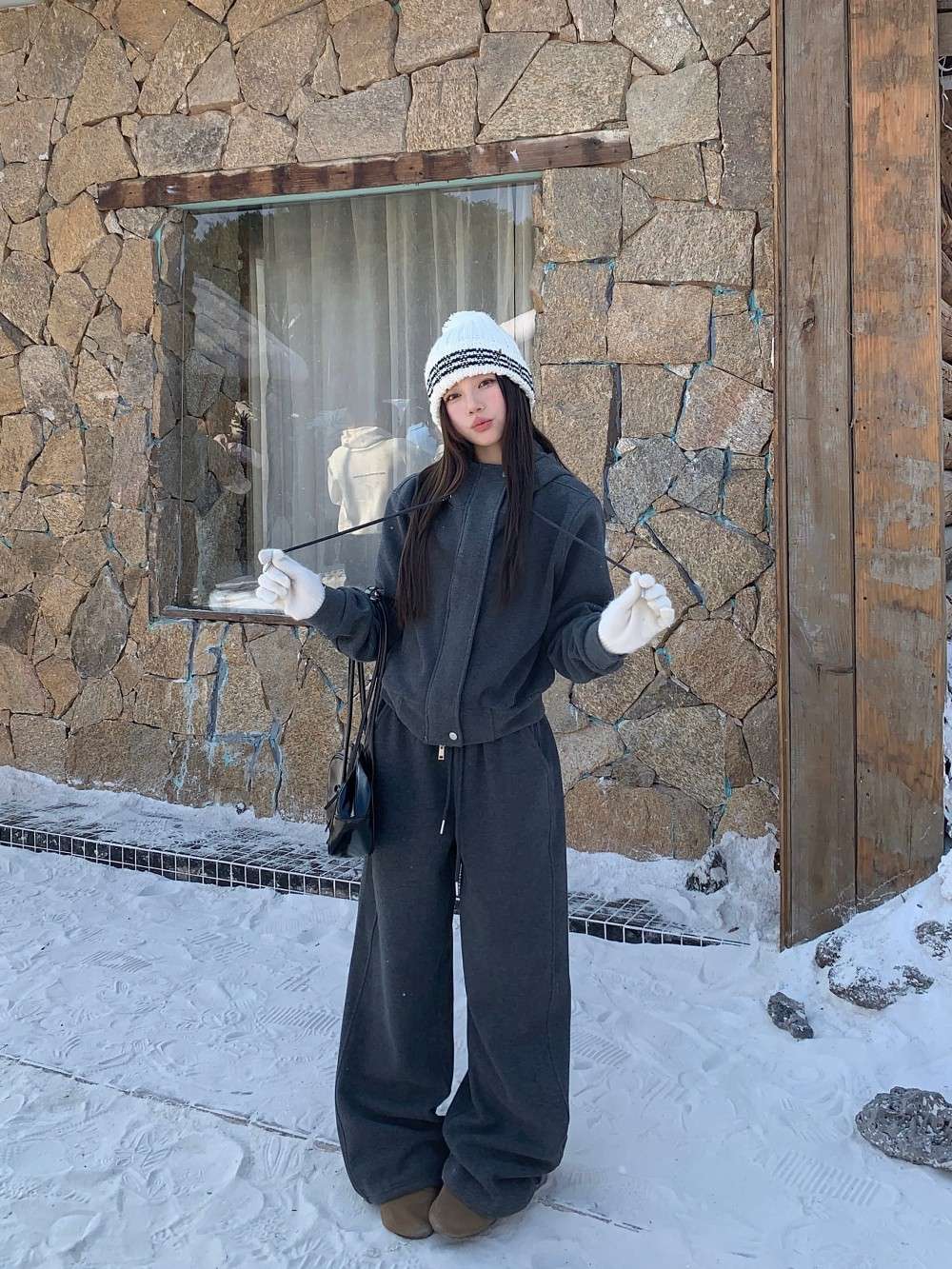 セットアップ レディース パーカー Y2K ショートジップアップパーカー