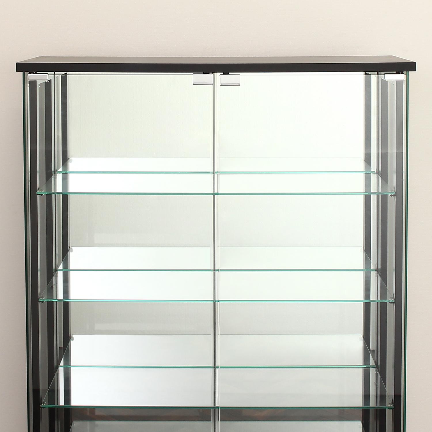 グッズ収納 ディスプレイケース 黒フレーム五段ガラスディスプレイ