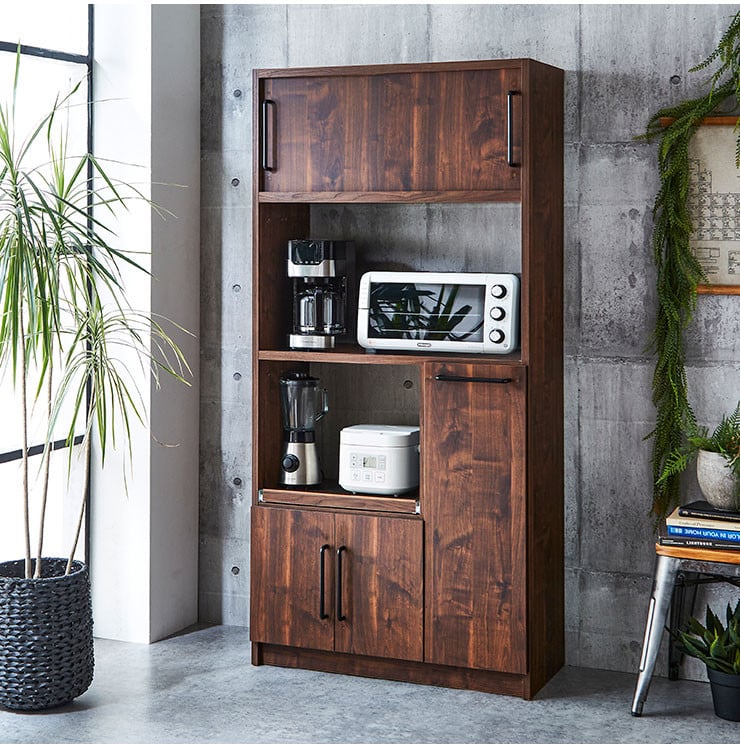 美品】 古賀家具工業 キッチンボード 食器棚 人気 グレー 2022年製