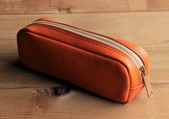 イタリアンレザーペンケース（筆箱） 【オレンジ】 | JTBのふるさと