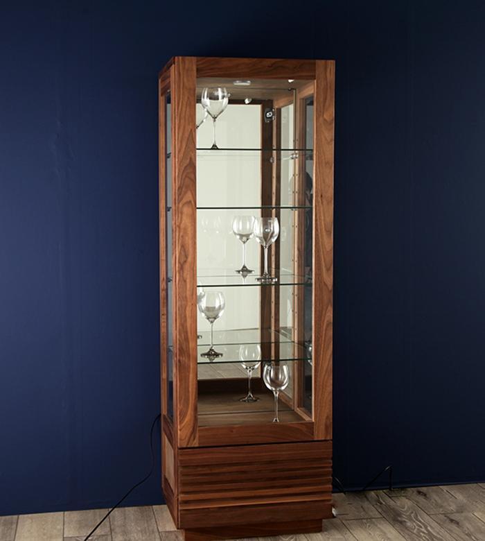 大川家具 ジャギー 50cm キュリオケース コレクションボード天然木