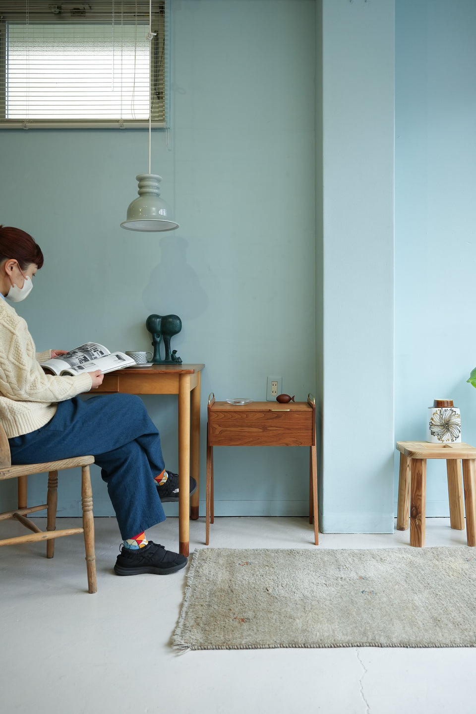 スウェーデンヴィンテージ ソーイングボックス サイドテーブル 北欧