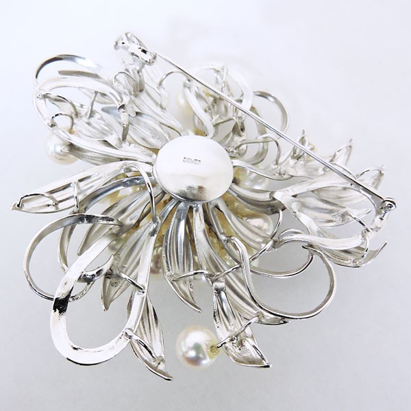 パールブローチ コサージュ 本真珠 7mm シルバー製 b-mp54a8h