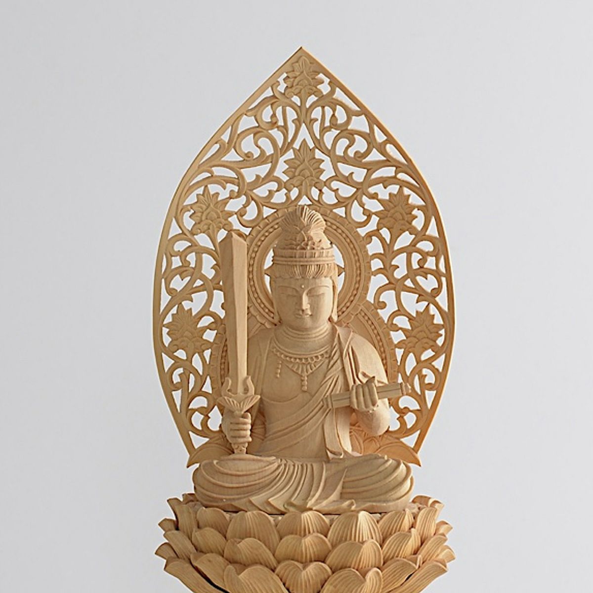 アウトレット品】文殊菩薩・普賢菩薩 柘植 2.0寸 | 仏壇・位牌通販の