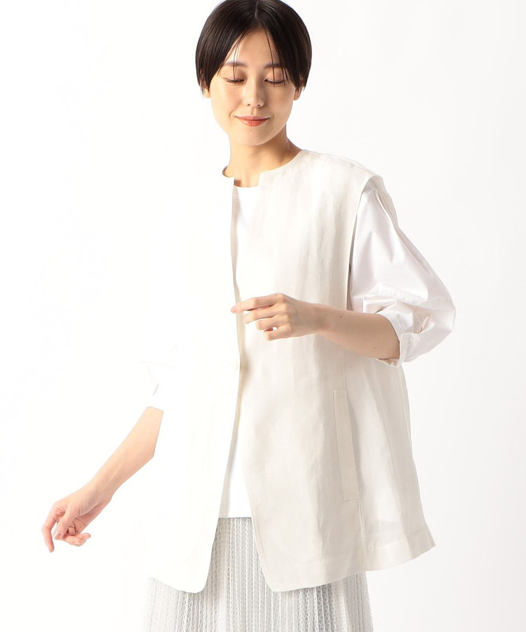 紙ビエラ 背中ふんわりジレ（72-09JG02-204）｜ギャバジンK.T