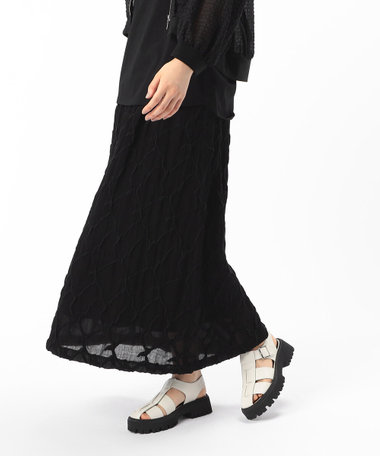 ダイヤ柄ジャカード セミフレアスカート（72-11FG07-204）｜ギャバジン