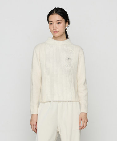 ラクーン×アンゴラブレンドヤーン パーティーニット・ボトルネック