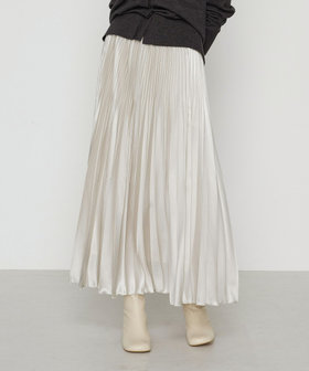 サテンチンツ コンビネーションプリーツスカート（01-06FM02-205