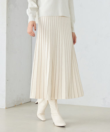 ラメニット プリーツスカート / セットアップ対応（12-50FK01-205