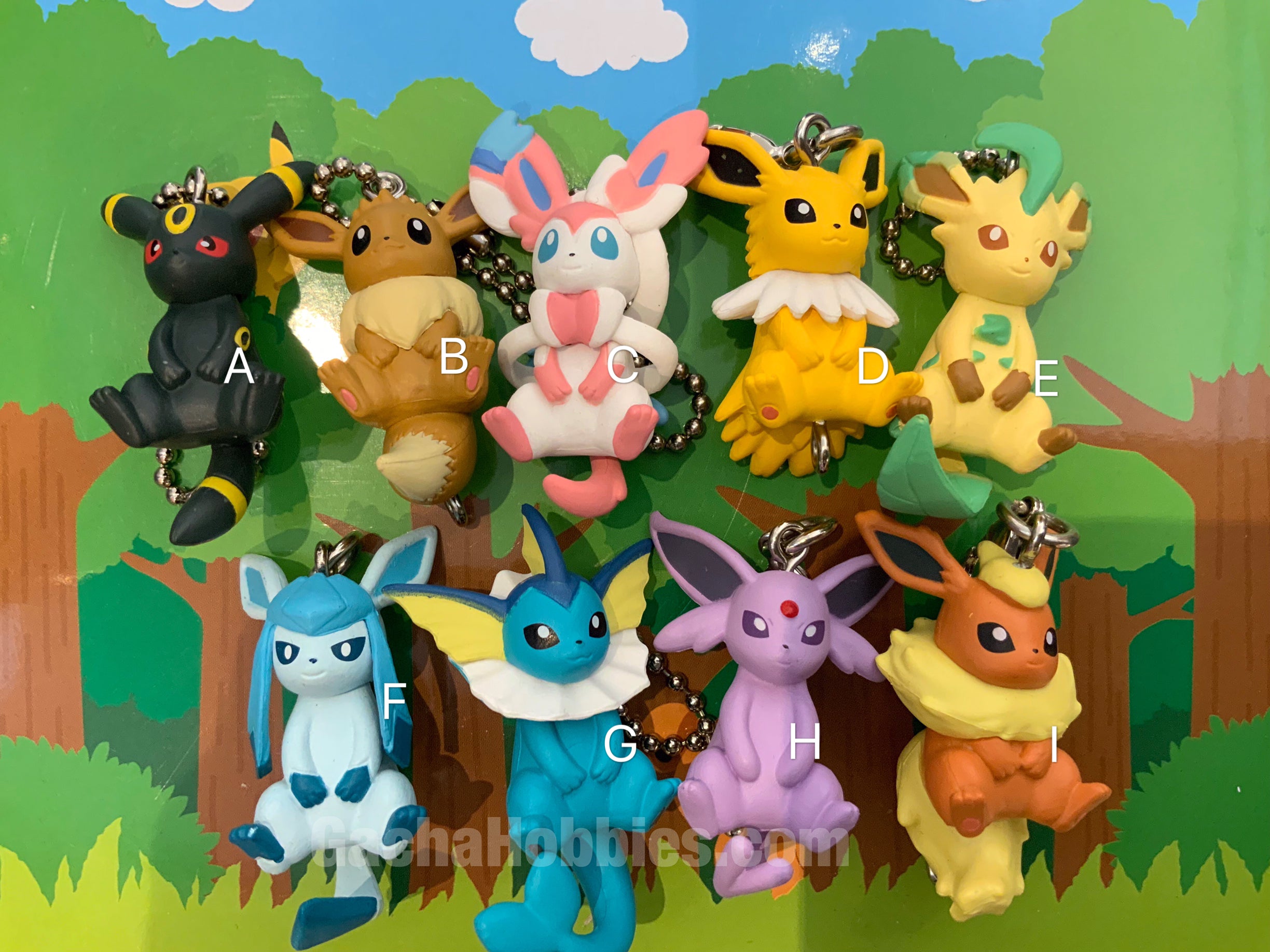 Pokemon Eevee Evolutions Figure Keychain 9 Pieces Set (In-stock
