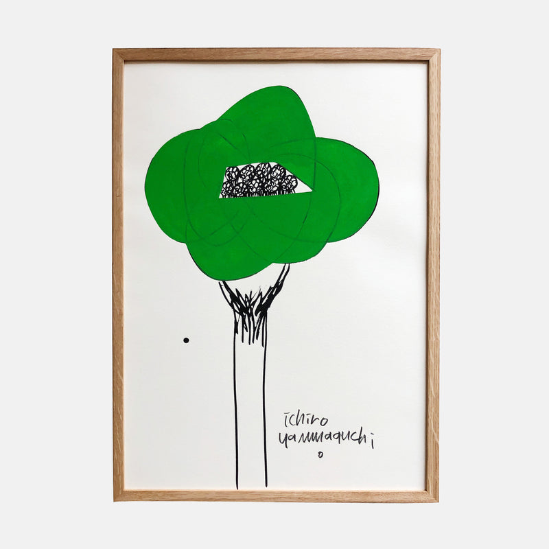 Xmas sale ♡モスグリーン花♡ 山口一郎 原画 絵 Xmas sale ♡モス