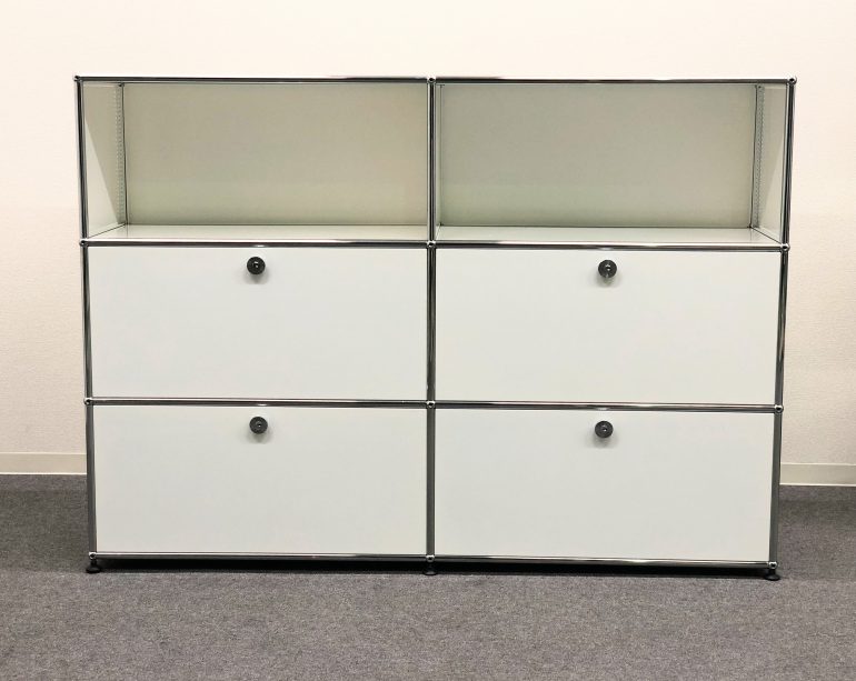 □USM/ハラーシステム□キャビネット 2列3段 白 上段オープン すべての