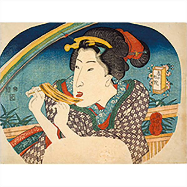 浮世絵、東海道五十三次名画之書分神奈川川崎、三代豊国&河鍋曉斎画