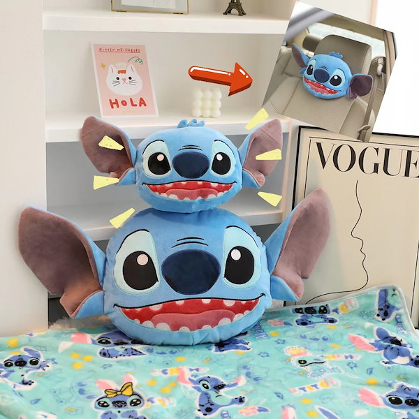 Qoo10] ディズニー スティッチ ティッシュケース抱き枕 クッ