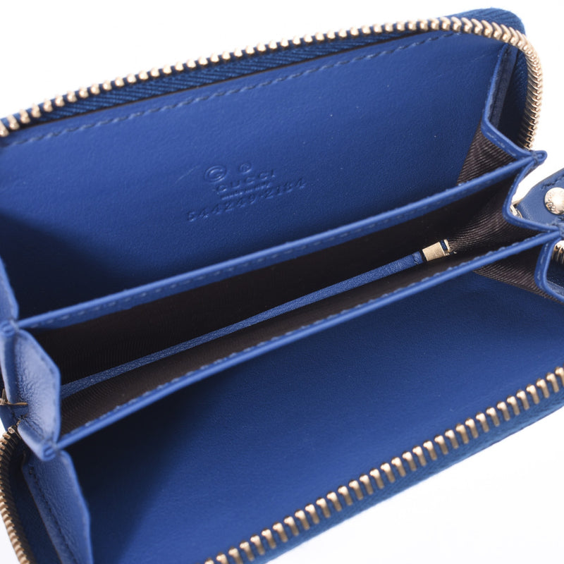 グッチマイクログッチシマ 小銭入れ 青 ユニセックス レザー コイン