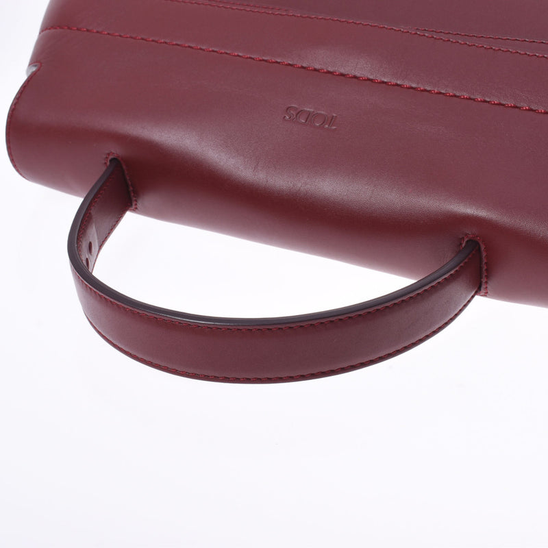 トッズウェーブバッグ 2WAY ボルドー ゴールド金具 レディース カーフ