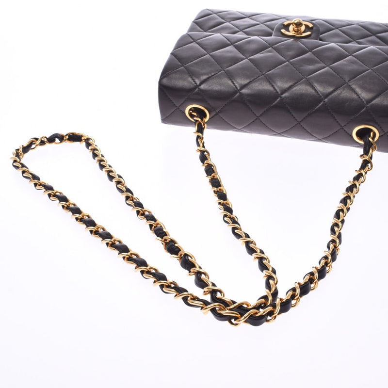 シャネルチェーンショルダーバッグ 14143 黒 ゴールド金具 レディース