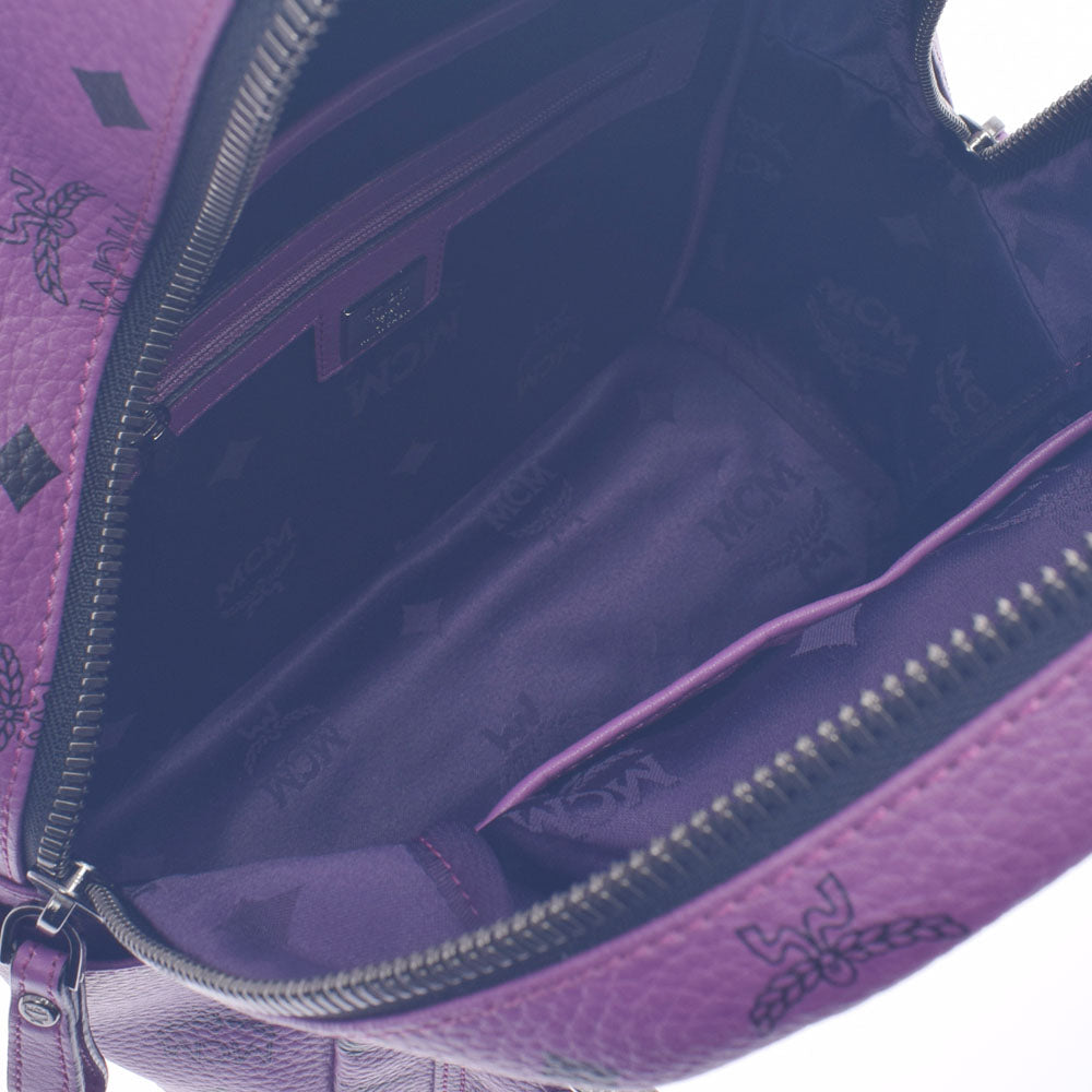 エムシーエムバックパック スタッズ 紫 シルバー金具 ユニセックス