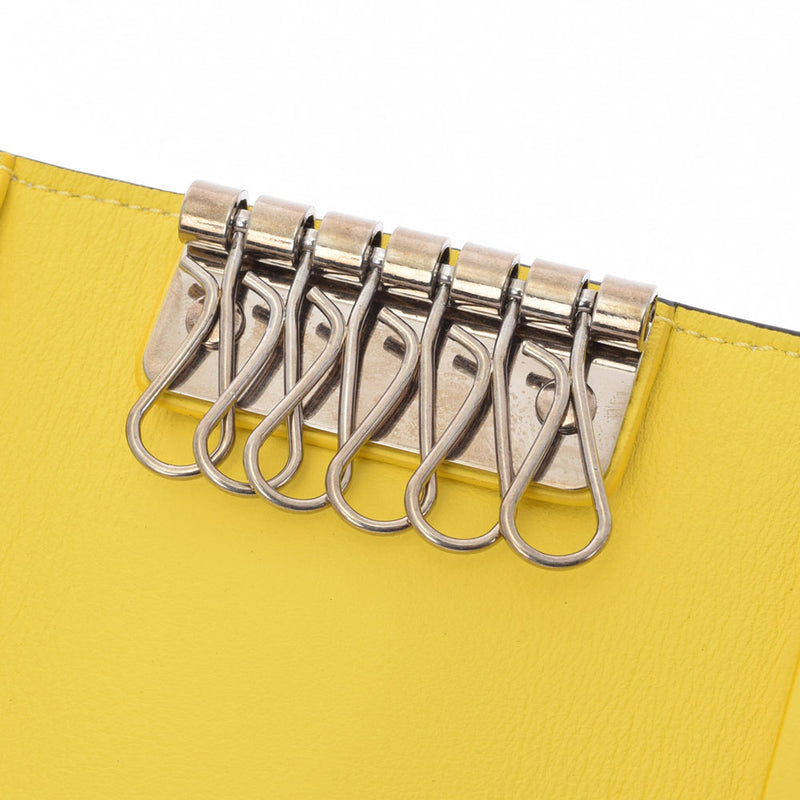 セリーヌ6連キーケース グレー/黄色 ユニセックス カーフ キーケース