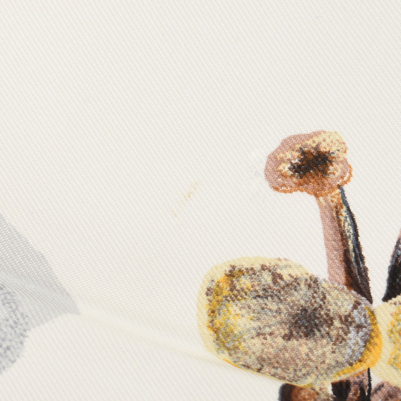 エルメスカレ90 キノコ柄 紺/白 レディース スカーフ HERMES 中古