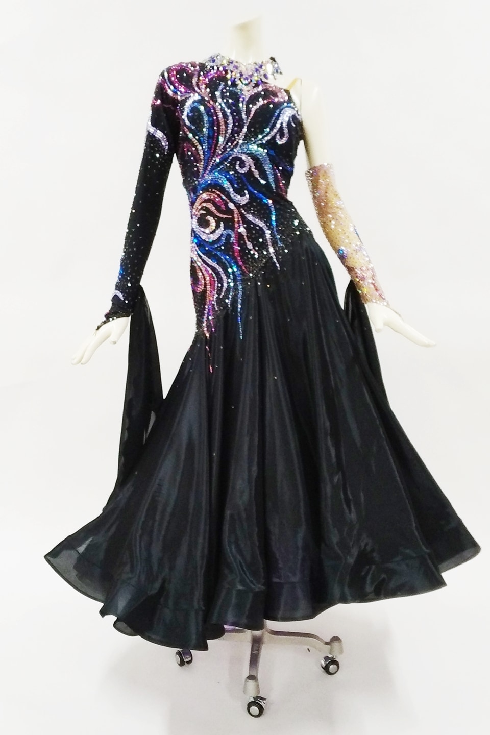 B1019☆美品☆Sサイズ☆日本製☆優しい紫/スタンダードドレス☆社交ダンス