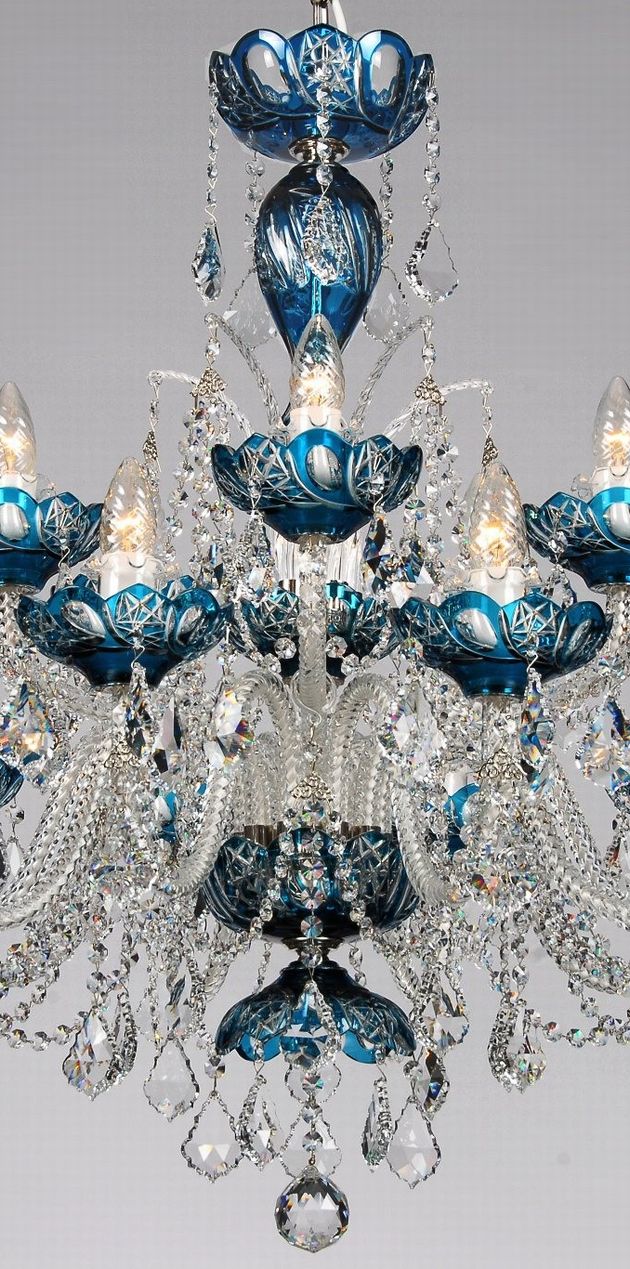 スワロフスキー シャンデリア CH－15GA－ブルー/15灯/青い高級