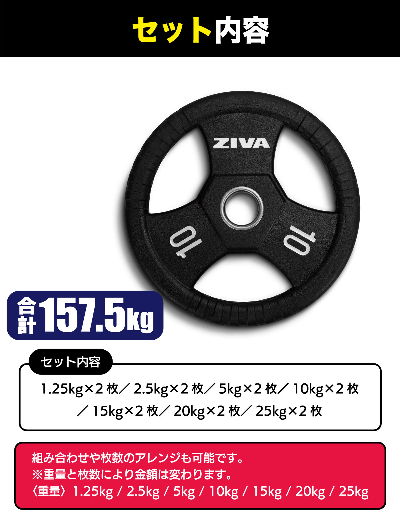 XP RPUグリップディスク14枚セット（1.25kg-25kg）｜業務用