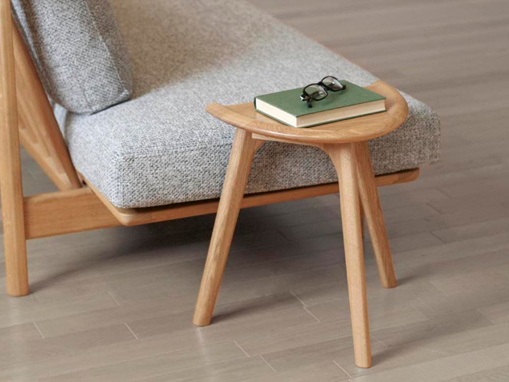 起立木工 サイドテーブル 壁寄せ 軽量設計 持ち運びしやすい 樹種