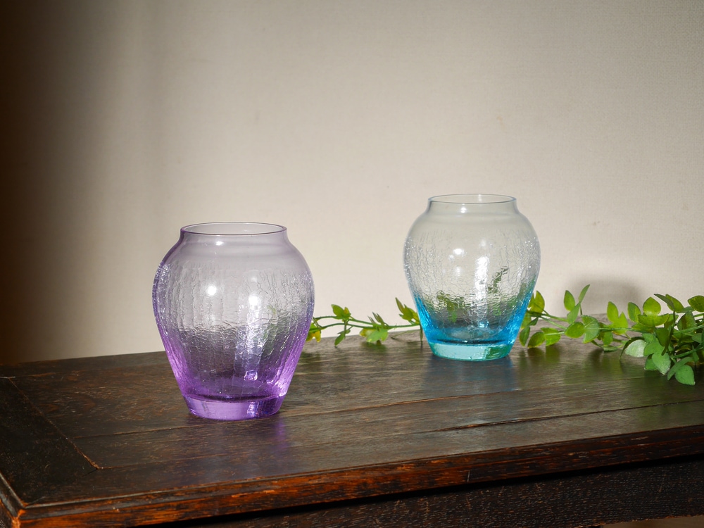 ☆氷の華 壺花器(木箱付) | 北一硝子 まごころお届け便