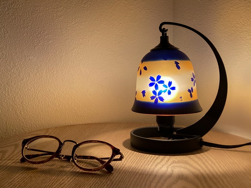 ☆ランプ 桜 瑠璃橙 | 北一硝子 まごころお届け便