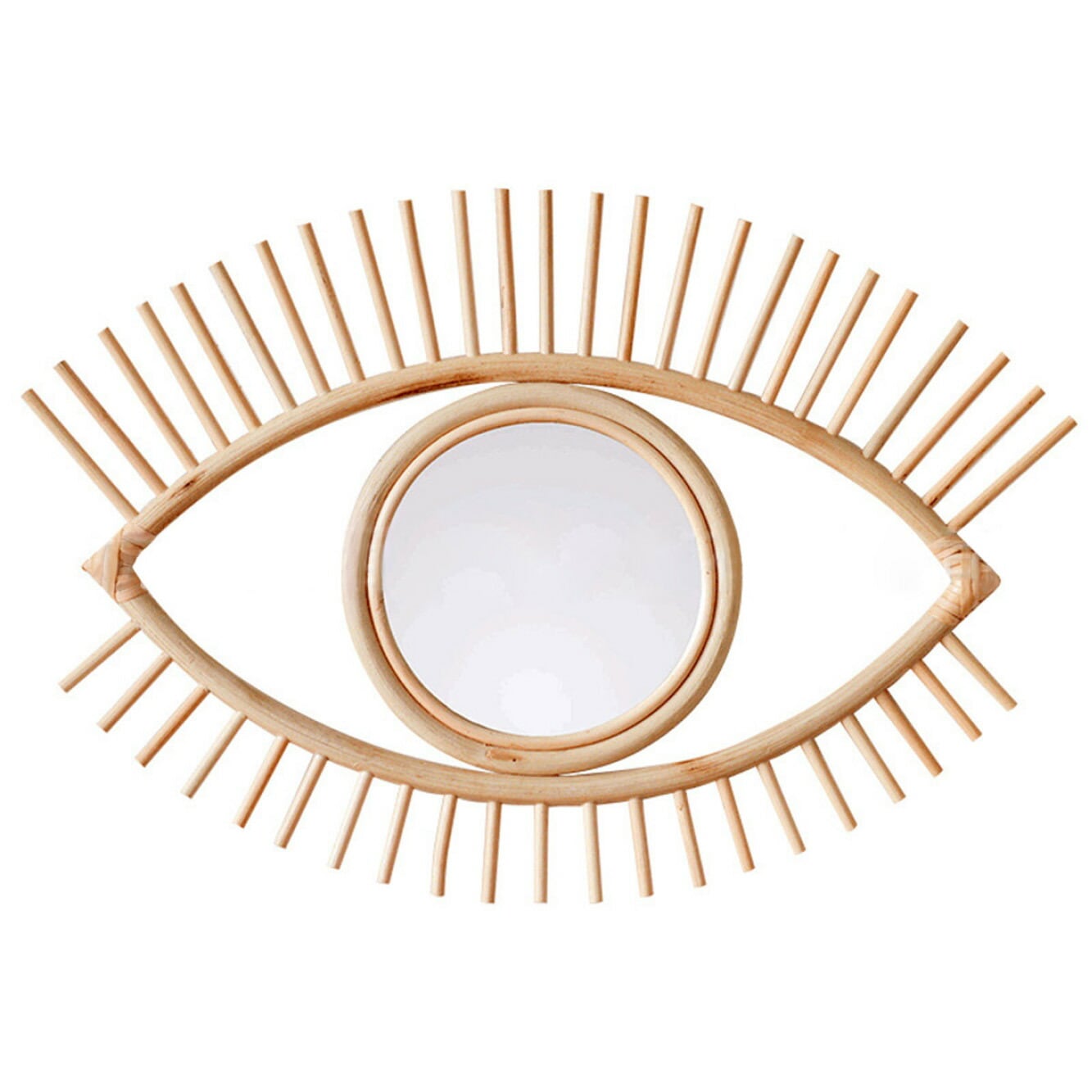 VeroMan ミラー ラタン編み 目型 卓上ミラー 壁掛け 鏡 ウォールミラー