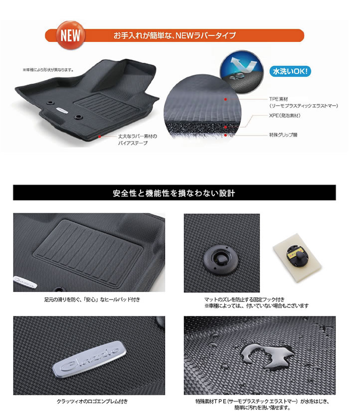 プリウス60系専用 クラッツィオ立体マット 1台分セット(NEWラバー