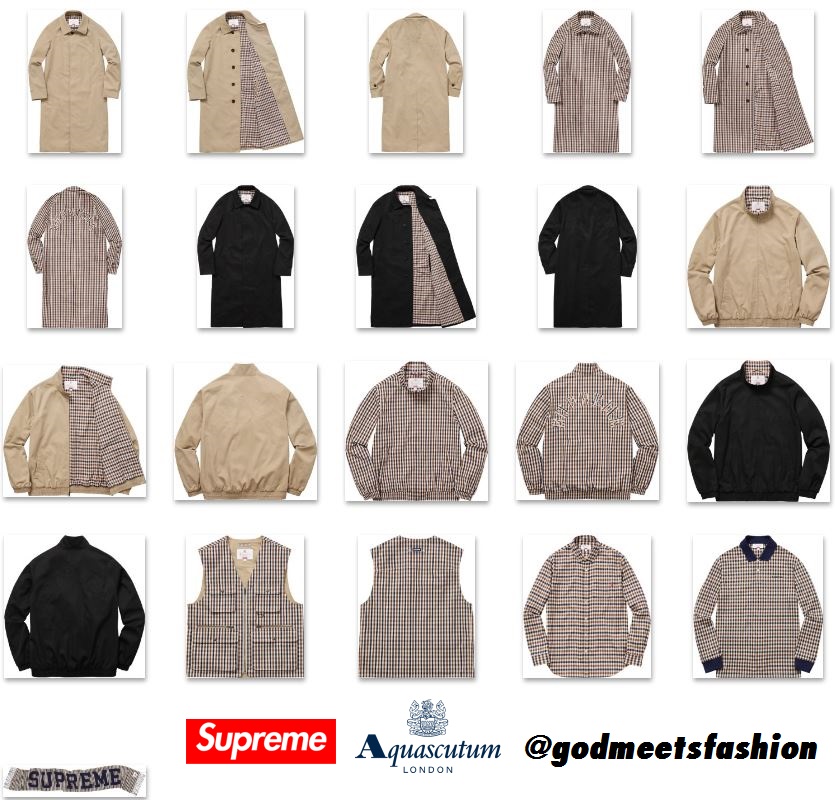 Supreme × Aquascutum のコラボコレクションが10/15に国内販売 | God