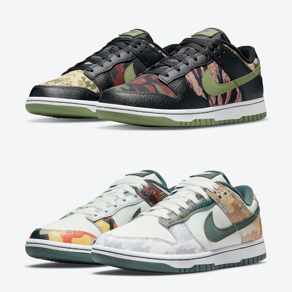 NIKE DUNK LOW SE CRAZY MULTI CAMO BLACK & SAILが7/30に国内発売予定