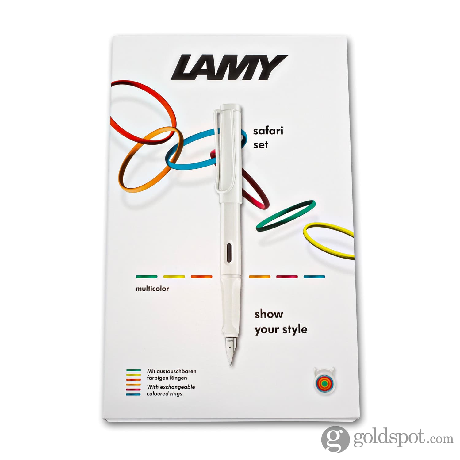 Lamy Safari Fountain Pen In All White Multi Ring Set Special