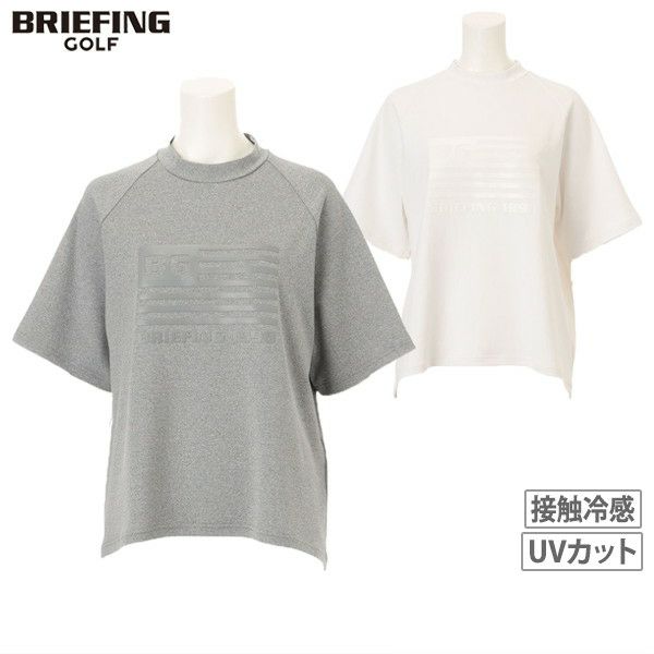 BRIEFING レディースホワイト ロゴ モックネックシャツ M BRIEFING