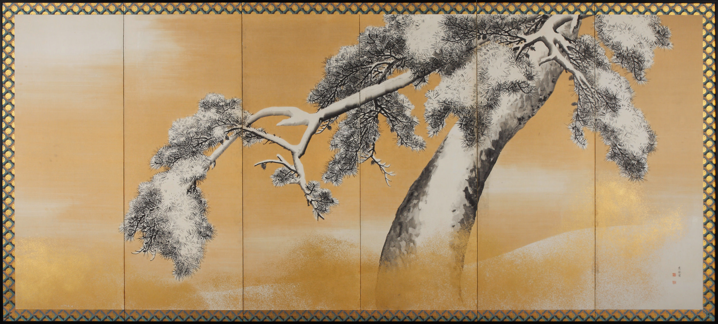 雪松図屏風｜作品紹介｜キヤノン 綴プロジェクト｜キヤノングローバル