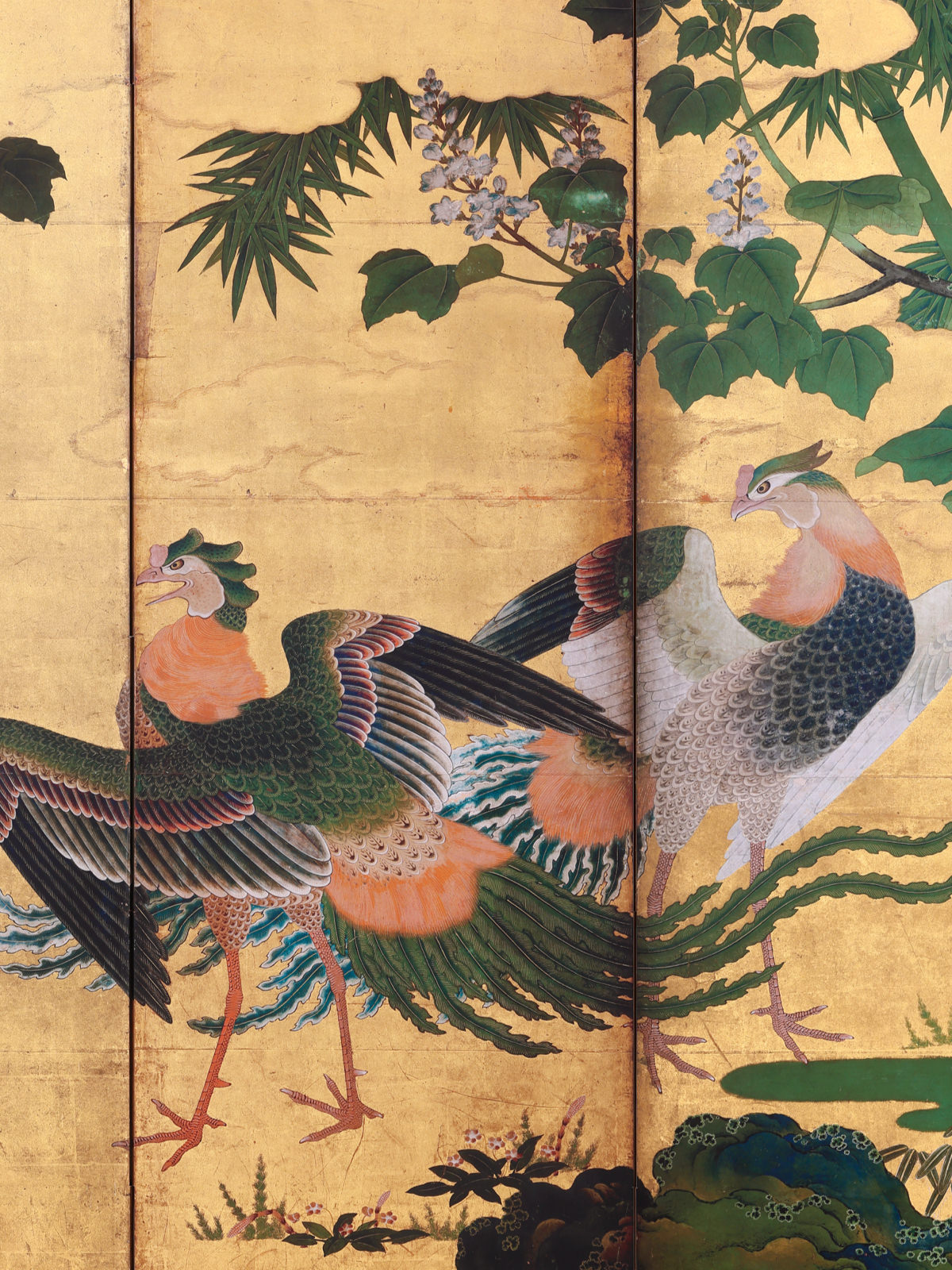 真作】中井玉鳳/孔雀図/牡丹に孔雀/掛軸/名家伝来/AA-884 真作】中井玉