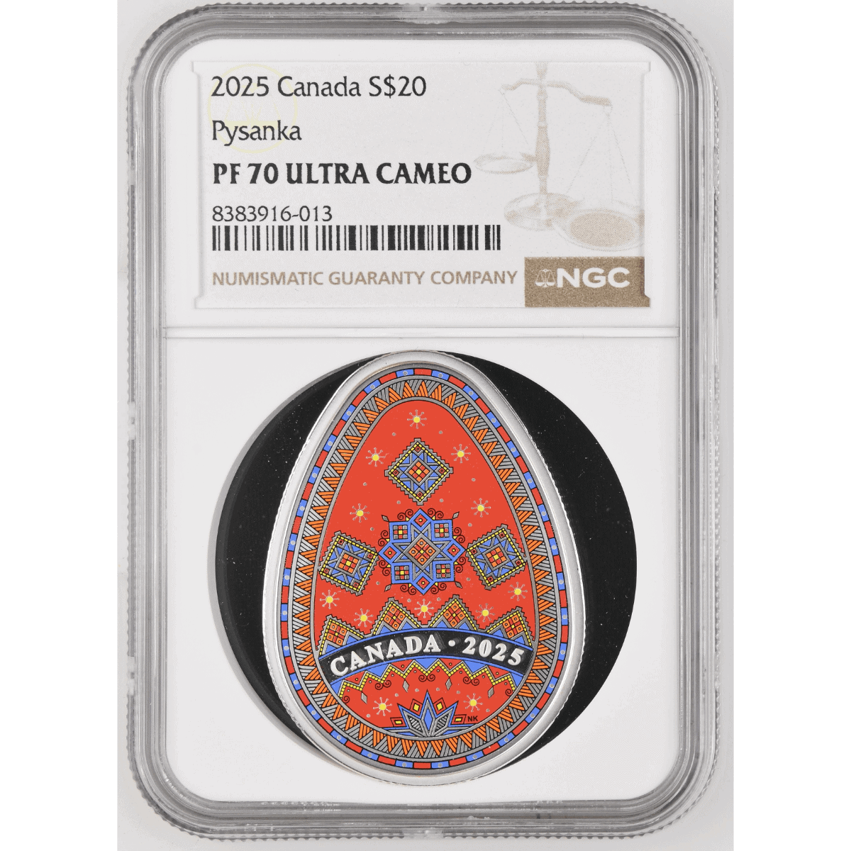2025 Canada Pysanka Egg 1 oz Silver Colorized Coin NGC PF 70 UCAM
